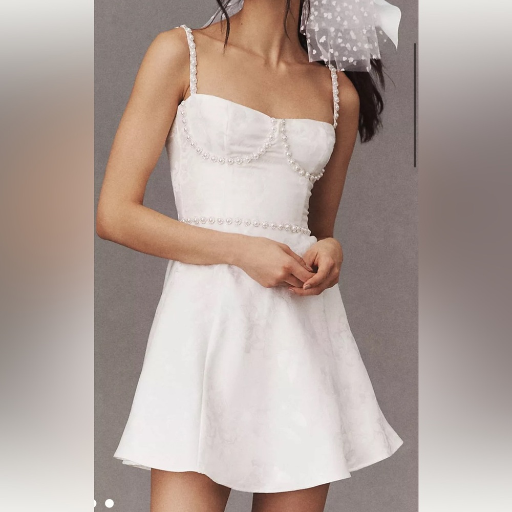 V. Chapman Gianna Sleeveless Embellished Corset A-Line Mini Dress